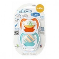 CHUPETE PREVENT DR BROWNS T3 + 18 MESES DIBUJOS PACK 2 U