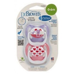 CHUPETE PREVENT DR BROWNS T1 0-6 MESES DIBUJOS PACK 2